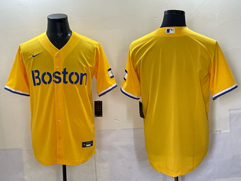 Men Boston Red Sox blank  yellow 2025 Nike MLB Jersey 05->boston red sox->MLB Jersey
